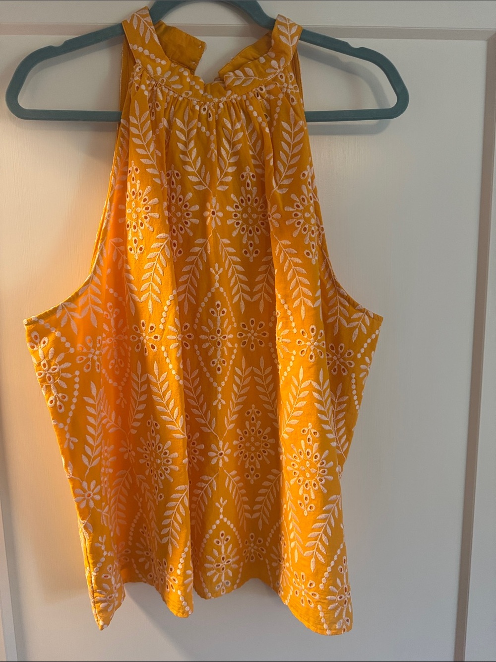Ann Taylor Yellow Halter Floral-Print Camisole